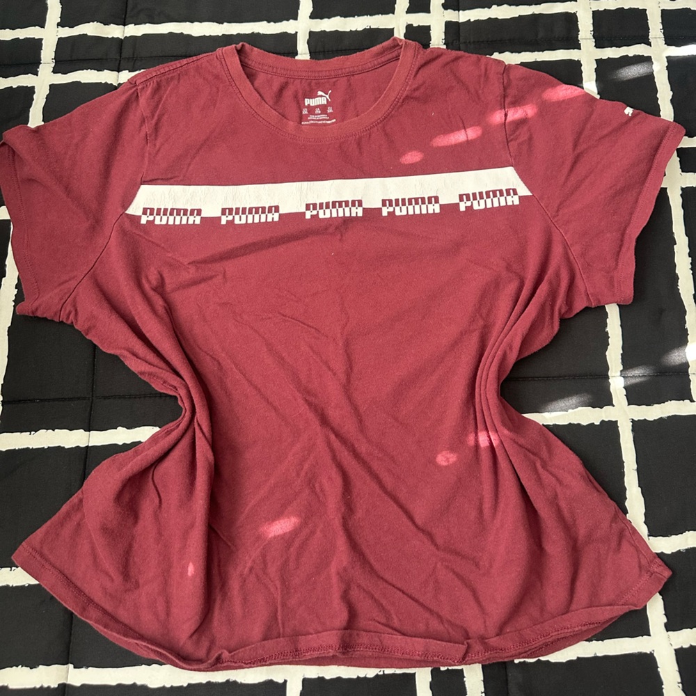 Puma Burgundy Tee with White Logo Band